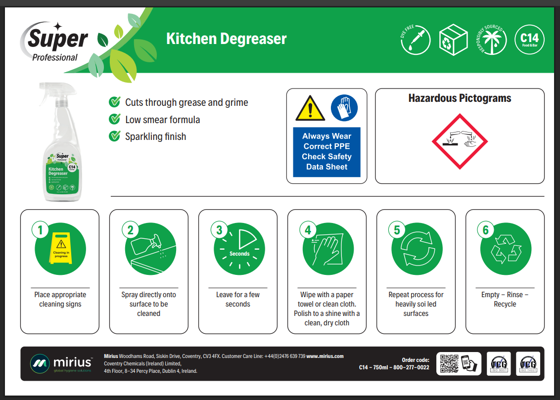 Mirius C14 Kitchen Degreaser