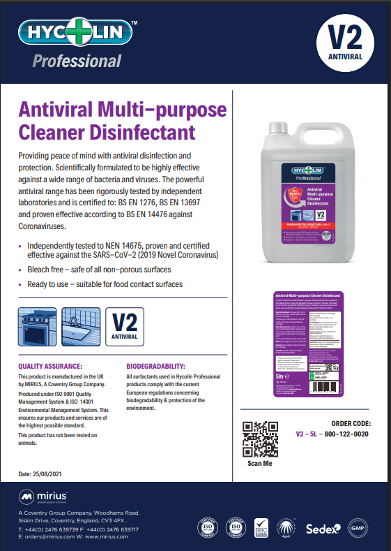 Hycolin Antiviral Disinfectant - 5 Litre Refill