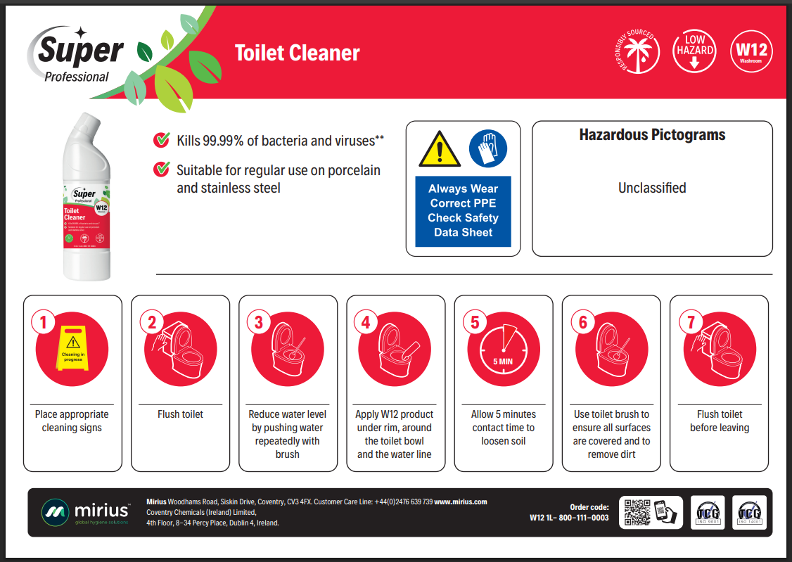 Mirius W12 Toilet Cleaner