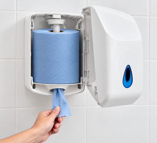 2-Ply Blue Centre Feed Rolls 150m – Commercial Paper