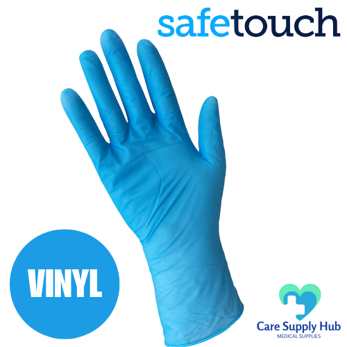 SafeTouch Blue Vinyl Gloves 1 Case (10x100)