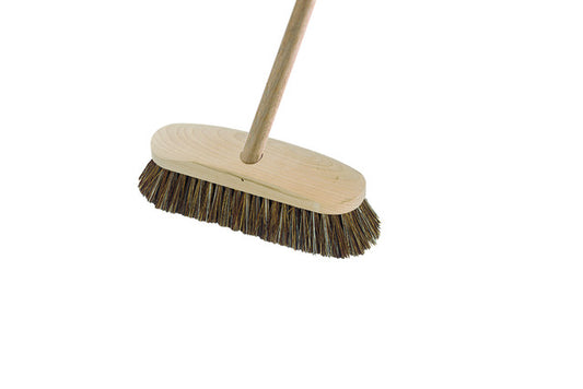 9" Wooden Deck Scrub with Handle