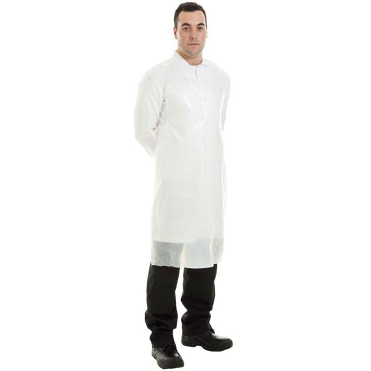 Disposable Poly Aprons - White