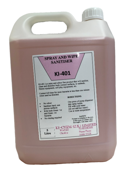 Sunbed Cleaner - KI-401 Spray and Wipe Sanitiser