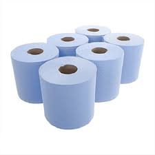 2ply Blue Centre Feed Paper Rolls