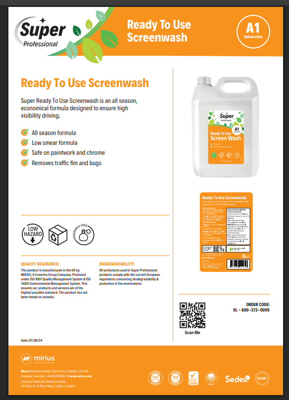 Mirius A1 Screenwash 5L