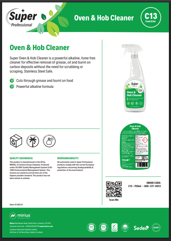 Mirius C13 Oven and Hob Cleaner