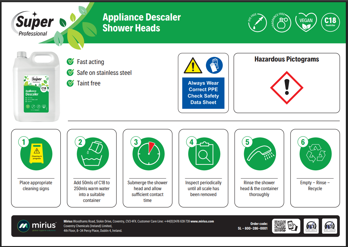 Mirius C18 Appliance Descaler 5lt